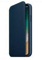 Чехол Apple iPhone X Leather Folio Cosmos Blue (синий) купить в Барнауле