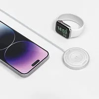 ЗУ беспроводное Deppa QI Fast Charge 18W 2 in 1 белый купить в Барнауле