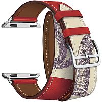 Ремешок для Apple Watch Band 42/44mm Lyambda Meridiana Ремешок кожанный красно-бежевая LWA-01-40-BKP купить в Барнауле