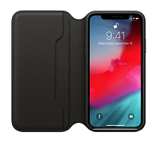 Чехол Apple iPhone XS Max Leather Folio Black (черный) купить в Барнауле